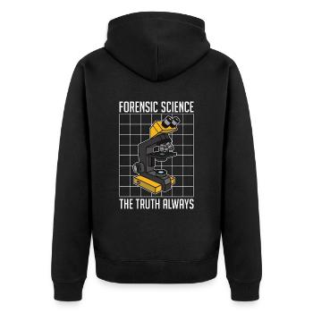 La science médico-légale La vérité toujours enquête - Veste à capuche bio Premium Unisexe - noir - Dos - Nico (187cm)