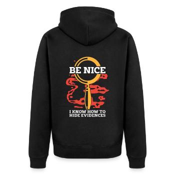 Criminalistique Soyez gentil Je Savoir-faire Criminologie - Veste à capuche bio Premium Unisexe - noir - Dos - Nico (187cm)