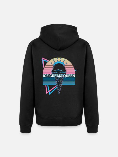 Ice Cream Retro - Unisex Premium Organic Zip Hoodie - black