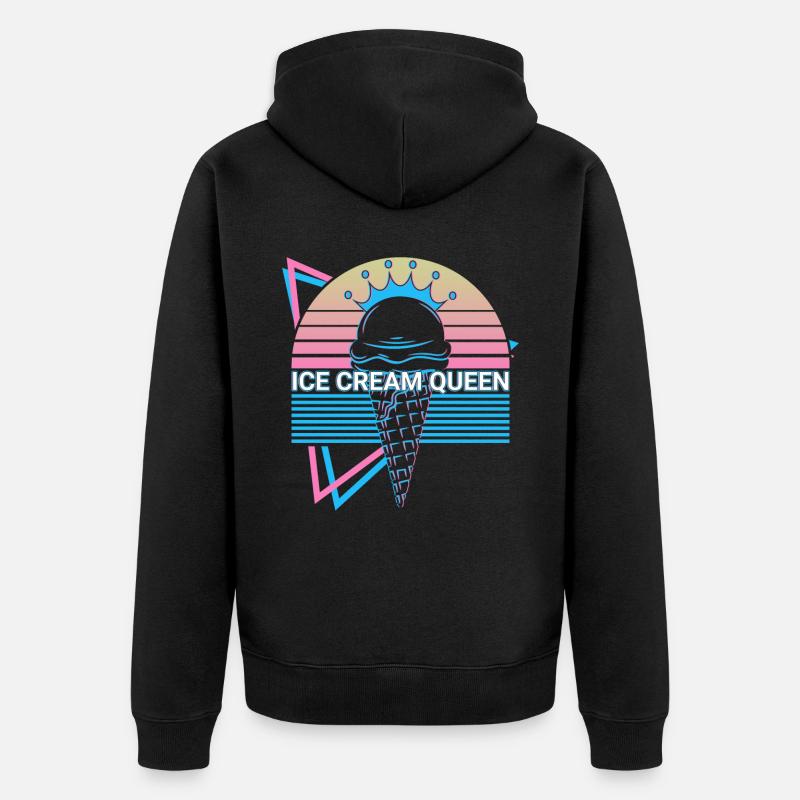 Crème glacée rétro - Veste à capuche bio Premium Unisexe - noir