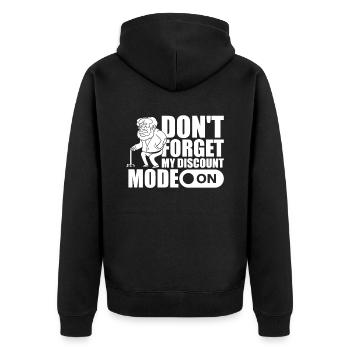 Pension de retraité drôle N’oubliez pas ma réduction - Veste à capuche bio Premium Unisexe - noir - Dos - Nico (187cm)