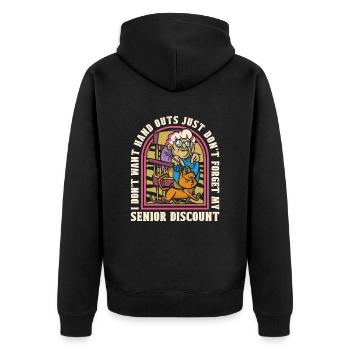 Pensioner Pension Funny - Unisex Premium Organic Zip Hoodie - black - Back - Nico (187cm)