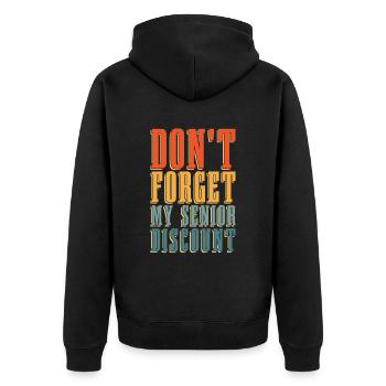 Pensioner Pension Funny - Unisex Premium Organic Zip Hoodie - black - Back - Nico (187cm)