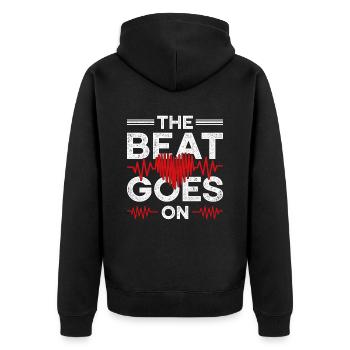 Heart surgery for convalescent heart transplant - Unisex Premium Organic Zip Hoodie - black - Back - Nico (187cm)