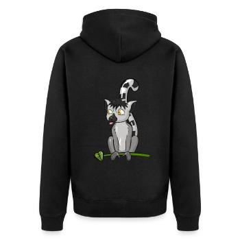 Lemur - Unisex Premium Organic Zip Hoodie - black - Back - Nico (187cm)