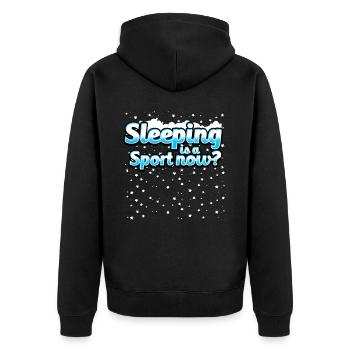 Sleeping Is A Sport Now? - Unisex Premium Organic Zip Hoodie - black - Back - Nico (187cm)