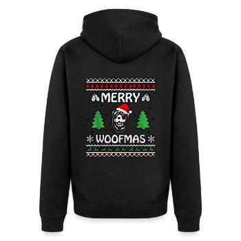 Joyeux woofmas Rottweiler - Veste à capuche bio Premium Unisexe - noir - Dos - Nico (187cm)
