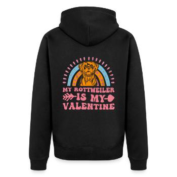 Mon Rottweiler est mon Valentin - Veste à capuche bio Premium Unisexe - noir - Dos - Nico (187cm)