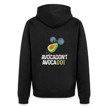 Avocadont Avocado Bench Press Fitness Workout - Unisex Premium Bio Zip Hoodie - Schwarz - Hinten - Nico (187cm)