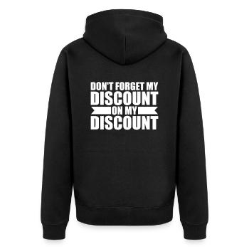 Pension de retraité drôle N’oubliez pas ma réduction - Veste à capuche bio Premium Unisexe - noir - Dos - Nico (187cm)