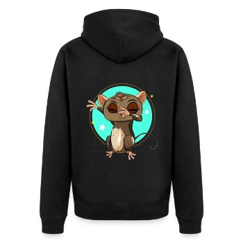 Tarsier Dabbing - Unisex Premium Organic Zip Hoodie - black - Back - Nico (187cm)