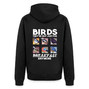 Lustiges Vogelbeobachtungszitat Vogelbeobachtung - Unisex Premium Bio Zip Hoodie - Schwarz - Hinten - Nico (187cm)