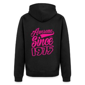 Awesome Since 1975 - Unisex Premium Organic Zip Hoodie - black - Back - Nico (187cm)