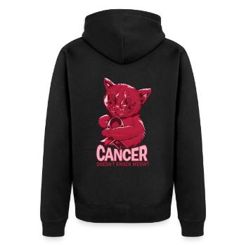 Krebs Klopft Nicht Kopf-hals-krebs - Unisex Premium Bio Zip Hoodie - Schwarz - Hinten - Nico (187cm)