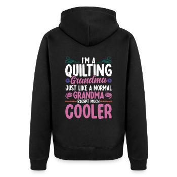 Quilten Geschenk Nähen Stricken Quilter - Unisex Premium Bio Zip Hoodie - Schwarz - Hinten - Nico (187cm)