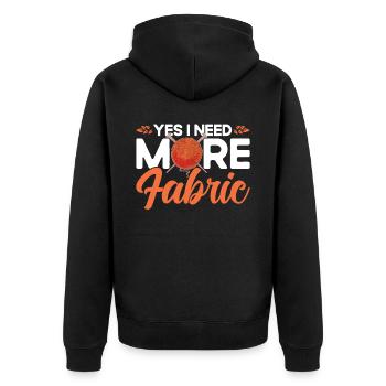 Quilten Geschenk Nähen Stricken Quilter - Unisex Premium Bio Zip Hoodie - Schwarz - Hinten - Nico (187cm)