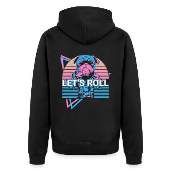 Funny Jiu Jitsu BJJ Retro - Unisex Premium Organic Zip Hoodie - black - Back - Nico (187cm)