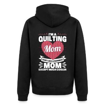 Quilten Geschenk Nähen Stricken Quilter - Unisex Premium Bio Zip Hoodie - Schwarz - Hinten - Nico (187cm)