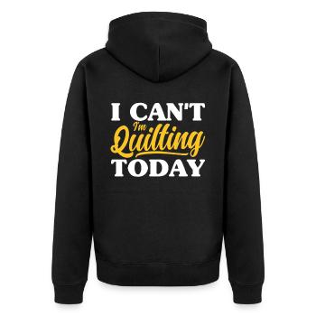 Quilten Geschenk Nähen Stricken Quilter - Unisex Premium Bio Zip Hoodie - Schwarz - Hinten - Nico (187cm)