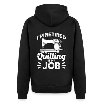 Quilten Geschenk Nähen Stricken Quilter - Unisex Premium Bio Zip Hoodie - Schwarz - Hinten - Nico (187cm)