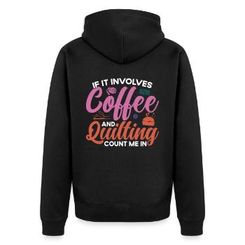 Quilten Geschenk Nähen Stricken Quilter - Unisex Premium Bio Zip Hoodie - Schwarz - Hinten - Nico (187cm)