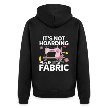 Quilten Geschenk Nähen Stricken Quilter - Unisex Premium Bio Zip Hoodie - Schwarz - Hinten - Nico (187cm)