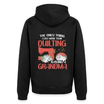Quilting Gift Sewing Knitting Quilter - Unisex Premium Organic Zip Hoodie - black - Back - Nico (187cm)