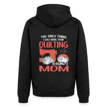 Quilten Geschenk Nähen Stricken Quilter - Unisex Premium Bio Zip Hoodie - Schwarz - Hinten - Nico (187cm)