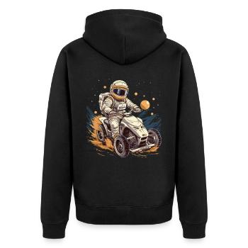 ATV Lover Quad Bike ATV Outdoor Mudding Offroading - Unisex Premium Organic Zip Hoodie - black - Back - Nico (187cm)