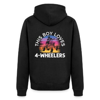 ATV Lover Quad Bike ATV Outdoor Mudding Offroading - Unisex Premium Bio Zip Hoodie - Schwarz - Hinten - Nico (187cm)