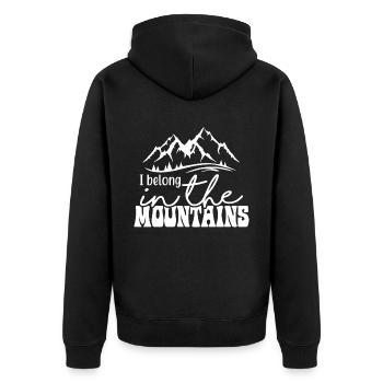 J’appartiens à la montagne - Berge wandern - Veste à capuche bio Premium Unisexe - noir - Dos - Nico (187cm)
