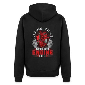 Heart surgery for convalescent heart transplant - Unisex Premium Organic Zip Hoodie - black - Back - Nico (187cm)