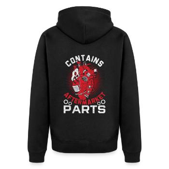 Heart surgery for convalescent heart transplant - Unisex Premium Organic Zip Hoodie - black - Back - Nico (187cm)