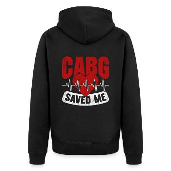 Herzoperation Genesener Herztransplantation - Unisex Premium Bio Zip Hoodie - Schwarz - Hinten - Nico (187cm)