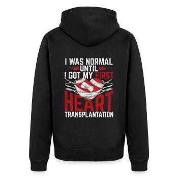 Heart transplant - Unisex Premium Organic Zip Hoodie - black - Back - Nico (187cm)