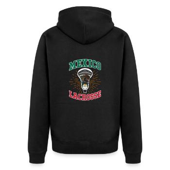Mexico Lacrosse Mexican Mexican Gift - Unisex Premium Organic Zip Hoodie - black - Back - Nico (187cm)