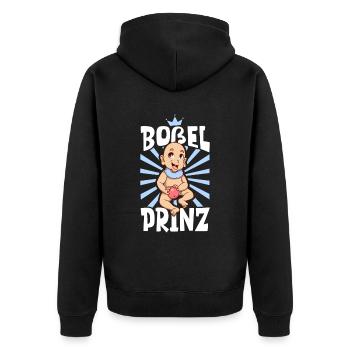 Boßel Prinz - Bosseln - Unisex Premium Bio Zip Hoodie - Schwarz - Hinten - Nico (187cm)