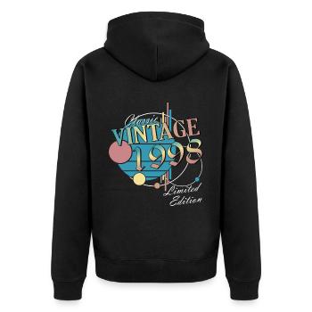 Anniversaire Année de naissance 1998 Millésime Année de naissance 1998 - Veste à capuche bio Premium Unisexe - noir - Dos - Nico (187cm)