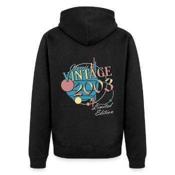 Vintage Gift 2003 Anniversary Edition Limitée - Veste à capuche bio Premium Unisexe - noir - Dos - Nico (187cm)
