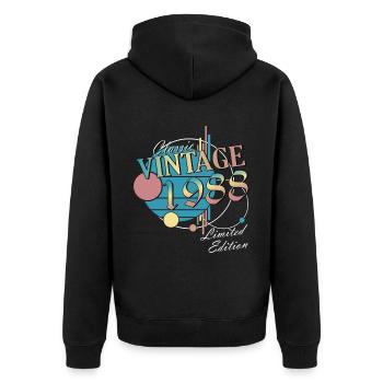 Vintage Classique Millésime 1988 - Veste à capuche bio Premium Unisexe - noir - Dos - Nico (187cm)