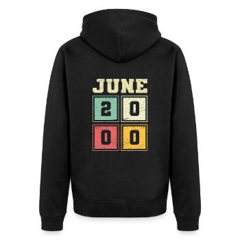 23ème Anniversaire Juin Millésime 2000 Millésime - Veste à capuche bio Premium Unisexe - noir - Dos - Nico (187cm)