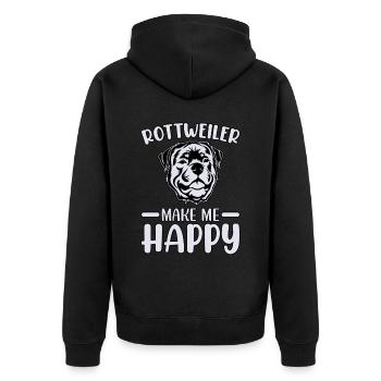 Rottweiler me rend heureux - Veste à capuche bio Premium Unisexe - noir - Dos - Nico (187cm)