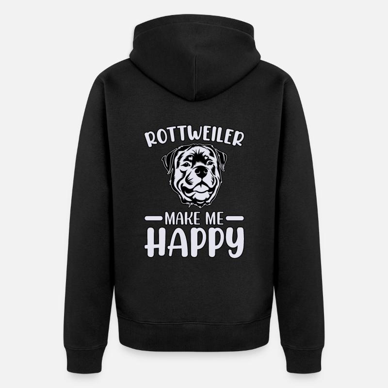Rottweiler me rend heureux - Veste à capuche bio Premium Unisexe - noir