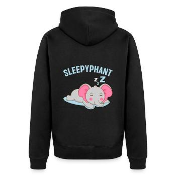 Sleepyphant zzz Sommeil Animal préféré Fatigué Éléphant - Veste à capuche bio Premium Unisexe - noir - Dos - Nico (187cm)