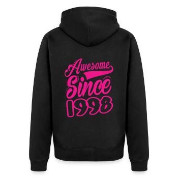 Awesome Since 1998 - Unisex Premium Organic Zip Hoodie - black - Back - Nico (187cm)