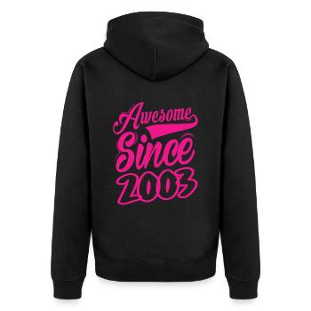 Génial depuis 2003 - Veste à capuche bio Premium Unisexe - noir - Dos - Nico (187cm)