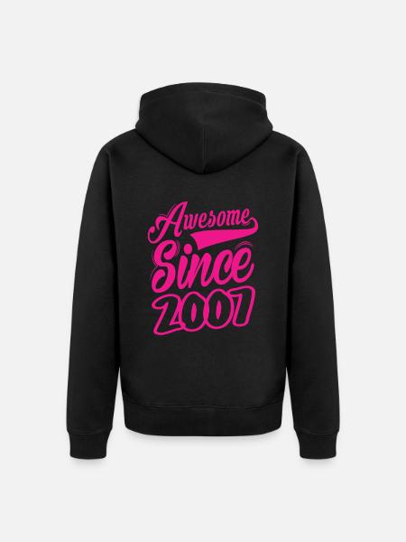 Awesome Since 2007 - Unisex Premium Organic Zip Hoodie - black