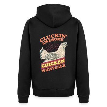 Chuchoteur de poulet - Veste à capuche bio Premium Unisexe - noir - Dos - Nico (187cm)