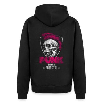 Punk since 1971 - Unisex Premium Organic Zip Hoodie - black - Back - Nico (187cm)