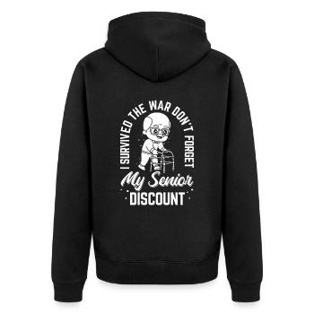 Rentner Rente Witzig - Unisex Premium Bio Zip Hoodie - Schwarz - Hinten - Nico (187cm)